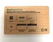 Rfid en bois de gravure lavable Smart Card avec code barres