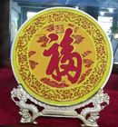 Plats colorés de rond en métal de Cloisonne de luxe chinois fait sur commande