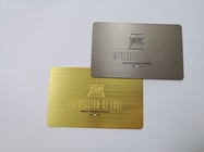 cartes de visite professionnelle de visite en métal d'épaisseur de 0.5mm Deboss Logo Silver Gold Brushed Finish