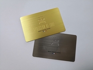 cartes de visite professionnelle de visite en métal d'épaisseur de 0.5mm Deboss Logo Silver Gold Brushed Finish