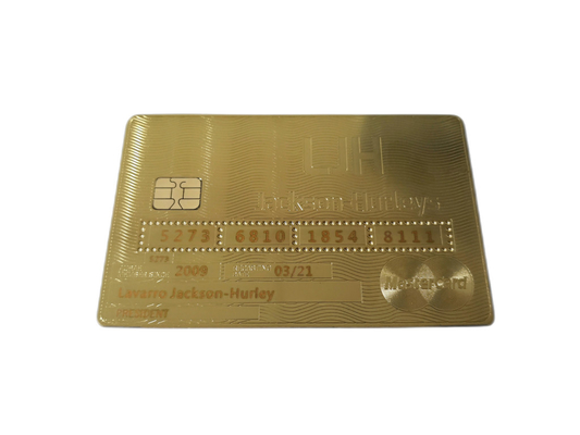 Carte de banque de luxe de bande magnétique de carte d'adhésion en métal de l'or 24K