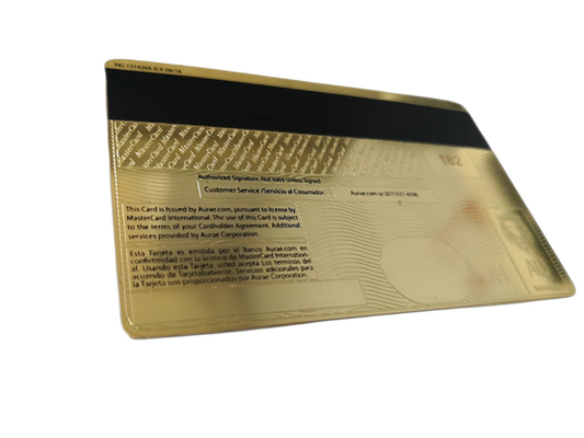 Carte de banque de luxe de bande magnétique de carte d'adhésion en métal de l'or 24K