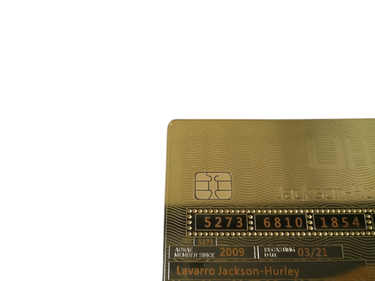 Carte de banque de luxe de bande magnétique de carte d'adhésion en métal de l'or 24K