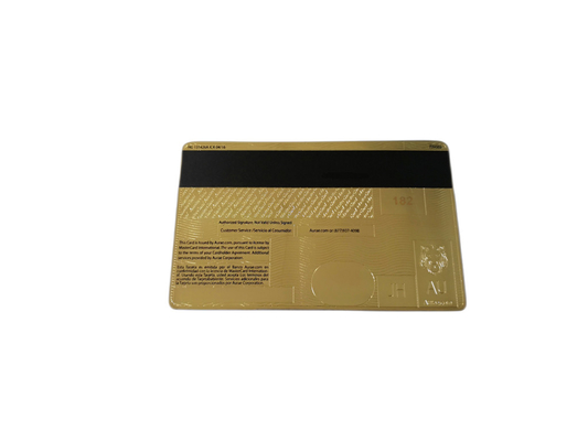 Carte de banque de luxe de bande magnétique de carte d'adhésion en métal de l'or 24K