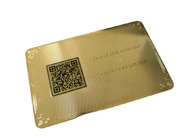 impression de Silkscreen de Code QR de logo gravure à l'eau forte des cartes de visite professionnelle de visite en métal de l'or 24K CR80