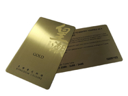 Brossez le carte de visite en métal d'acier inoxydable d'or avec le logo gravé à l'eau-forte
