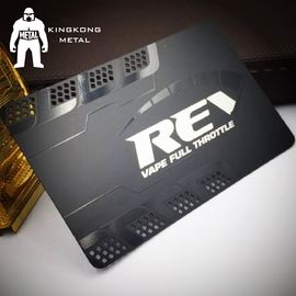 Cartes de visite professionnelle de visite noires mates en métal de l'élite VIP de feuille, cartes de visite professionnelle de visite noires personnalisées d'or blanc