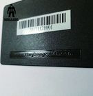 Cartes de visite professionnelle de visite en métal de blanc des textes de Deboss, cartes de visite professionnelle de visite métalliques noires avec le code barres