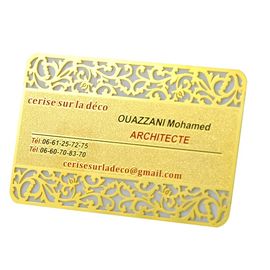 Cartes de visite professionnelle de visite en métal d'or de VIP Rose Advertisementing plaqué d'or gravé par coutume