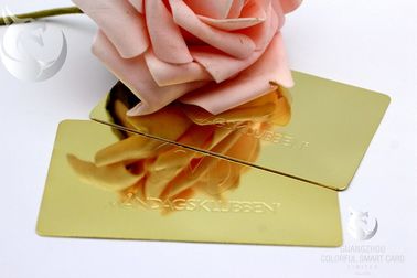 Cartes de visite professionnelle de visite en métal d'or de VIP Rose Advertisementing plaqué d'or gravé par coutume