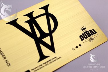 Cartes de visite professionnelle de visite en métal d'or de VIP Rose Advertisementing plaqué d'or gravé par coutume