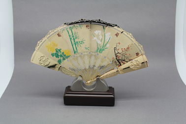 Fan se pliante en métal de mémoire, fan faite sur commande de main d'acier inoxydable avec l'impression chinoise d'opéra