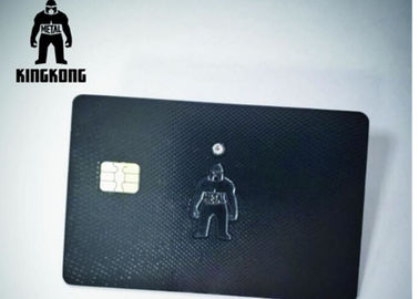 Carte en métal RFID d'acier inoxydable, carte d'identité de radiofréquence avec l'électrodéposition de puce de contact finie