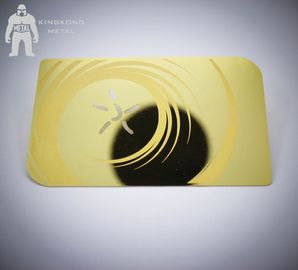 Cartes de visite professionnelle de visite anodisées par coupe d'or de laser avec le miroir sur l'épaisseur du dos 0.3mm 0.5mm