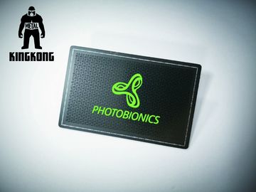 Carte noire mate de luxe 85x54mm de membre d'affaires en métal de fond d'acier inoxydable