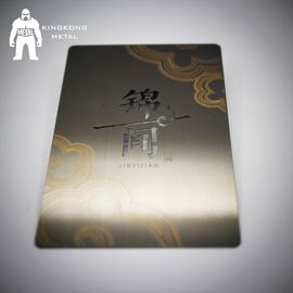 Carte de visite professionnelle de visite plaquée par arme à feu faite sur commande en métal d'acier inoxydable de logo d'approvisionnement d'usine de carte en métal