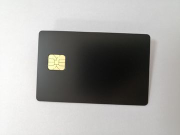 Cartes de visite professionnelle de visite noires mates en métal de grande puce du contact SLE4428 avec la bande magnétique de 9mm
