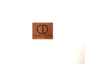 Le label de marque balayé par cuivre fait sur commande de taille étiquette le plat adhésif de plaque en métal gravé