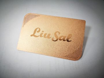 Carte d'adhésion plaquée en métal d'or de Rose avec le logo de Custom Company/les cartes de visite professionnelle visite en métal