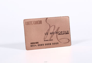Carte d'adhésion plaquée en métal d'or de Rose avec le logo de Custom Company/les cartes de visite professionnelle visite en métal