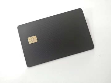 La carte de visite professionnelle de visite élégante d'acier inoxydable conjuguent 4442 puces et noir mat de puce de  1K